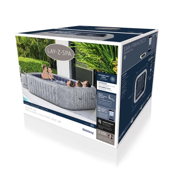 Bestway Lay-Z Spa San Francisco Hydrojet Opblaasbare Spa - 7 Persoons 11 Bestway Lay-Z Spa San Francisco Hydrojet Opblaasbare Spa - 7 Persoons - Afbeelding 11