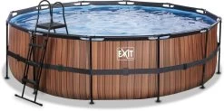 EXIT TOYS EXIT Wood Zwembad - 488 X 122 Cm - Met Zandfilterpomp En Trap