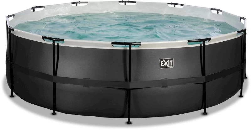 EXIT TOYS EXIT Black Leather Zwembad - 450 X 122 Cm - Met Zandfilterpomp En Trap 2 EXIT TOYS EXIT Black Leather Zwembad - 450 X 122 Cm - Met Zandfilterpomp En Trap - Afbeelding 2