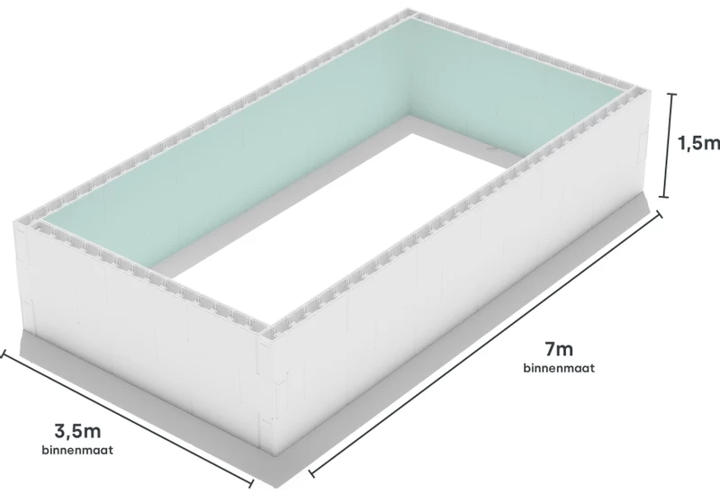 Polystyreen Zwembad Blokkenset High Density - 7.00 X 3.50 X 1.50 M 4 Polystyreen Zwembad Blokkenset High Density - 7.00 X 3.50 X 1.50 M - Afbeelding 4