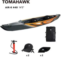 Aqua Marina Tomahawk Air-K 440 Opblaasbare Kajak - 2 Personen -Professionele winkel voor buitensportartikelen 900 959 aquamarina kayak package tomahawk 4 1536x1536 1