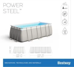 Bestway Power Steel Rectangular Zwembad - 404 X 201 X 100 Cm - Met Filterpomp En Accessoires -Professionele winkel voor buitensportartikelen bestway power steel rectangular zwembad 404 x 201 x 100 cm set 13