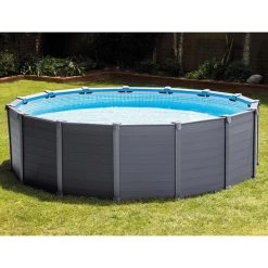 Intex Graphite Panel Pool - 478 X 124 Cm - Met Zandfilterpomp En Accessoires -Professionele winkel voor buitensportartikelen graphite panel