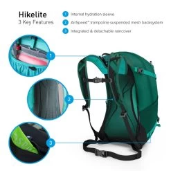 Osprey Hikelite Wandelrugzak - 32 Liter - Zwart -Professionele winkel voor buitensportartikelen osprey hikelite 26 features