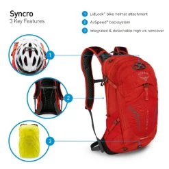 Osprey Syncro Daypack -12 Liter - Zwart -Professionele winkel voor buitensportartikelen osprey syncro features 8